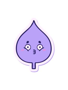 Tatlı bir çizgi film yaprağının hareketli çıkartması.