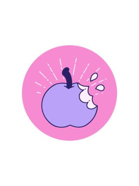 Dövme biçimi ısırılmış elma ikonunun bölünme etkisi