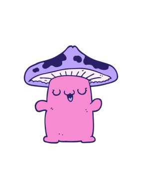 Karikatür mantar yaratığının bölünme etkisi