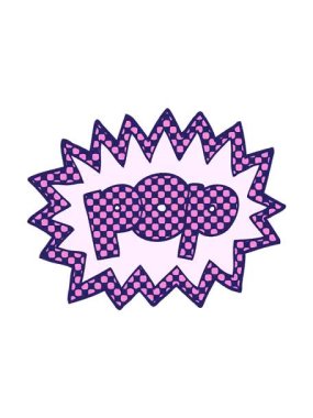 Çizgi roman tarzı pop sembolünün hareketli animasyonunu oynat