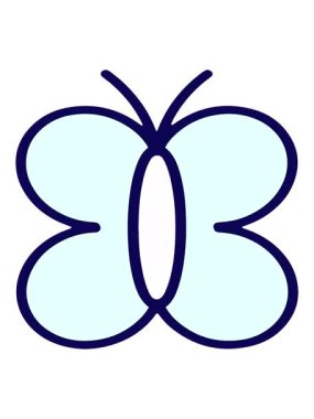 Basit, cesur resimli kelebeğin neon ışık efekti animasyonu