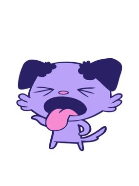 İğrenmiş bir köpeğin hareketli animasyonu.