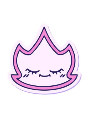 Tatlı bir çizgi film alevinin yapışkanının hareketli canlandırması