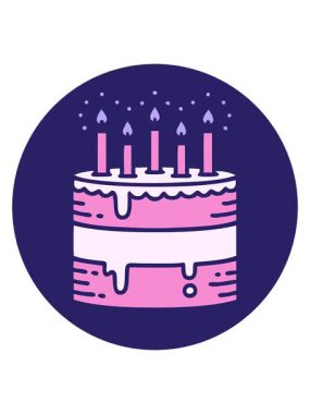 Doğum günü pastası çiziminin animasyonunu durdur ve duraklat