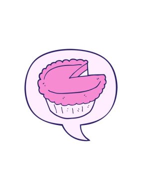 Konuşma baloncuklu karikatür turtasının bölünme etkisi