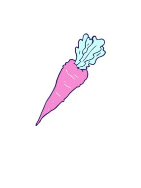 rise and float animation of cartoon carrot illustration