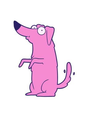 Mutlu köpek çizgi filminin titreşimli animasyonu