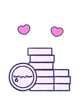 dönen kalp animasyonu Para Yığını Tebeşir Çizimi