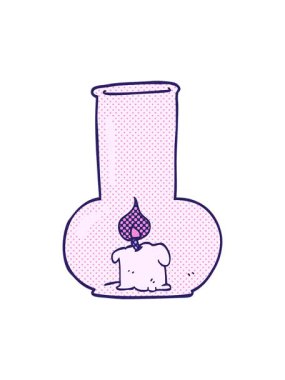 El yazması çizilmiş eski cam lamba ve mumun basınçlı animasyonu