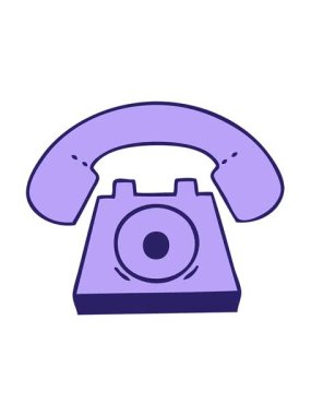 Eski bir telefonun sevimli çizgi filminin hareketli animasyonu