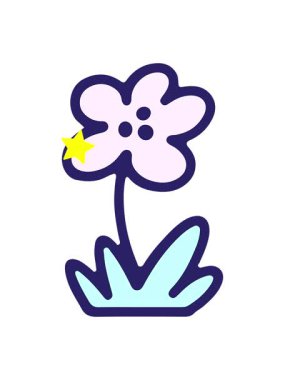 Parıldayan yıldızlar basit çiçek tasarımının animasyonunu etkiler.