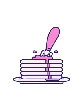 Tereyağı damlayan lezzetli kreplerin hareketli animasyonları.