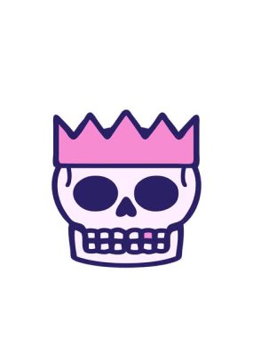 Bir kafatası ve tacın ikonik dövme şeklindeki hareketli animasyonu