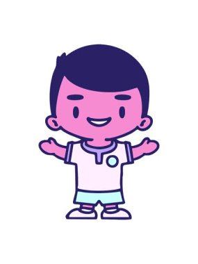 Erkek Brezilyalı futbolcunun üniformalı çizgi filmdeki hareketli animasyonu