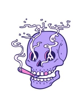 Dumanı tüten kafatasının titreşimli hareketi