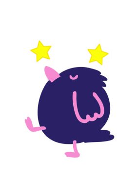 dönen yıldızlar kuş yürüyüşünün animasyonu