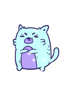 Kızgın bir kedinin çizgi filminin ışıltı etkisi