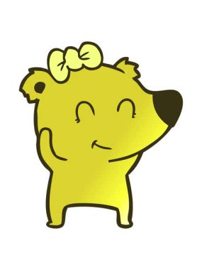 Ayı çizgi film karakterinin renk animasyonu değişiyor