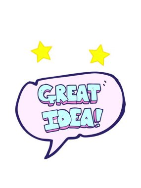 dönen yıldızların serbest konuşma baloncuğu çizgi filmi Büyük Fikir Sembolü animasyonu