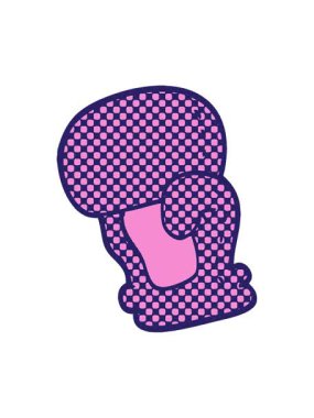 Bir boks eldiveninin çizgi filminin ışık efekti