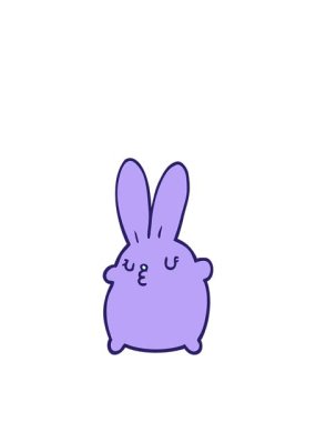 Tatlı bir çizgi film tavşanının zıplama hareketi.