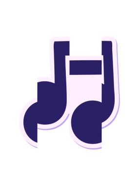 Sevimli bir karikatür notasının bölünmüş hareket animasyonu