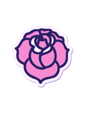 Geleneksel çiçek stilinde dövme çıkartmasının canlandırma efekti