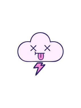 Bir gök gürültüsü bulutunun gradyan gölgeli çizgi filminin canlandırma etkisi