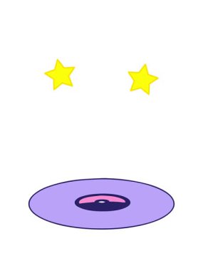 dönen yıldızlar çizgi film animasyonu eski vinil plak