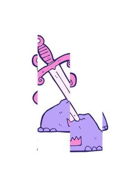 Karikatür kılıcının taştaki hareketini bölmek