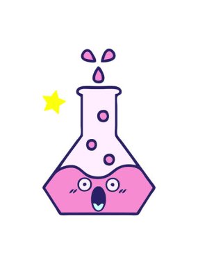 Parıldayan yıldızlar, bilim şişesinin sevimli çizgi filminin animasyonunu etkiler.