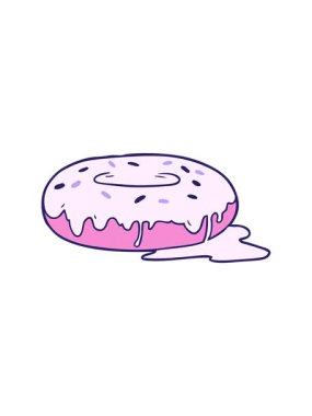 Çizgi film donut tasarımının hareketli animasyonu