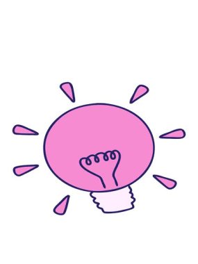 Bir elektrik ampulünün çizgi filminin hareketli animasyonu