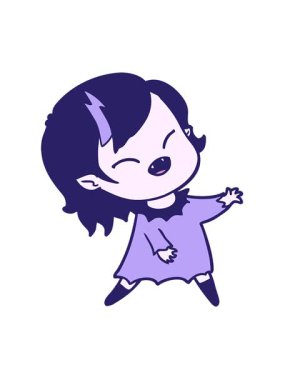 Gülen vampir kız çizgi filminin hareketli animasyonu