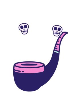 Geleneksel stil sigara içicilerin piposunda dövme animasyonu