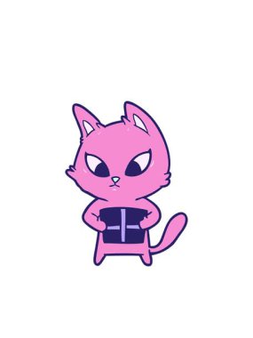 Yanıp sönen radyal çizgiler Kafası karışık çizgi film kedisinin hediyeli animasyonu