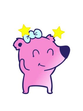 dönen yıldızlar ayı çizgi film karakterinin animasyonu