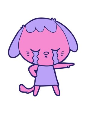 Ağlayan köpek çizgi filminin animasyonunu durdurup salla