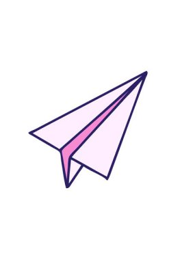 Yatay olarak titreşen bir kağıt uçak karikatürü.