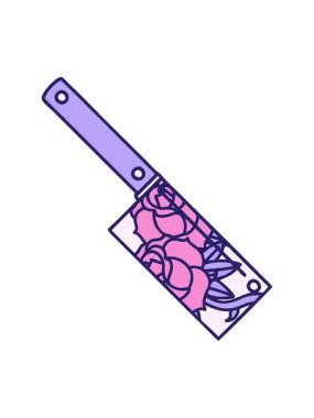 Satır ve çiçeğin ikonik dövme görüntüsünün titreyen hareketi.