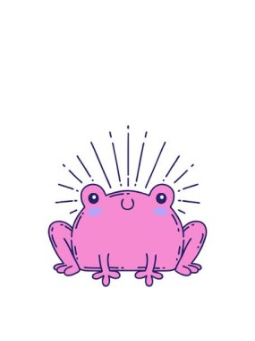 Geleneksel dövme stili mutlu kurbağa tasarımının hareketli canlandırması