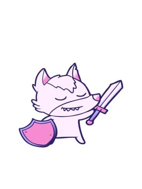 Dost canlısı kurt tasarımının hareketli animasyonu