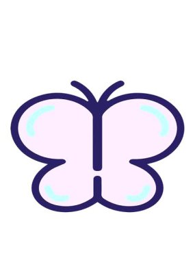 Basit eğlenceli kelebeğin hareketli animasyonu