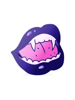 Vampir dudaklarının hareketli baskısı