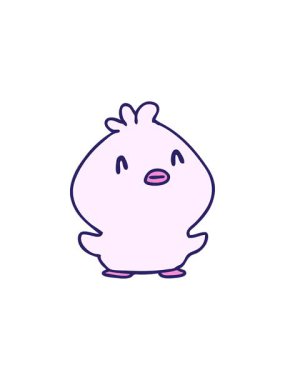 Mutlu bir civcivin çizgi filminin canlandırma efekti