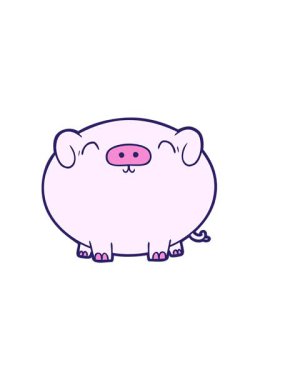 Domuz çizgi filminin yatay titreşimli animasyonu