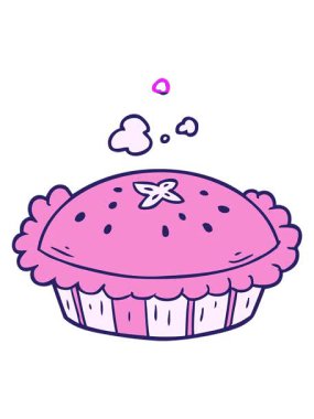 Fırından yeni çıkmış bir karikatür turtasının animasyonunu çalıştır.