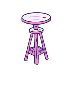 Çizgi film ayarlanabilir sanatçı taburesinin yükselişi ve yüzdürülüşü