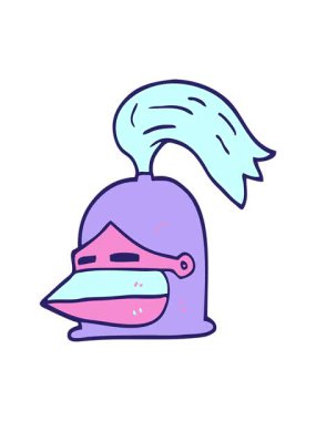 Karikatür karikatür şövalye miğferinin hareketli animasyonu