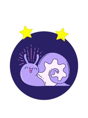 dönen yıldızlar dövme stili mutlu salyangoz animasyonu